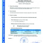 Welding certificate