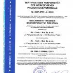 Zertifikat der konformität der werkseigenen produktionskontrolle