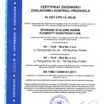 Certyfikat zgodności zakładowej kontroli produkcji